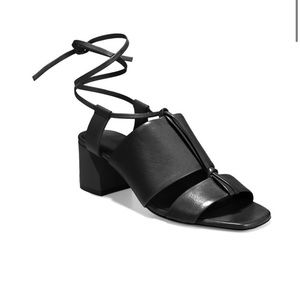 Black Vince open toe leather sandals - 2” heels